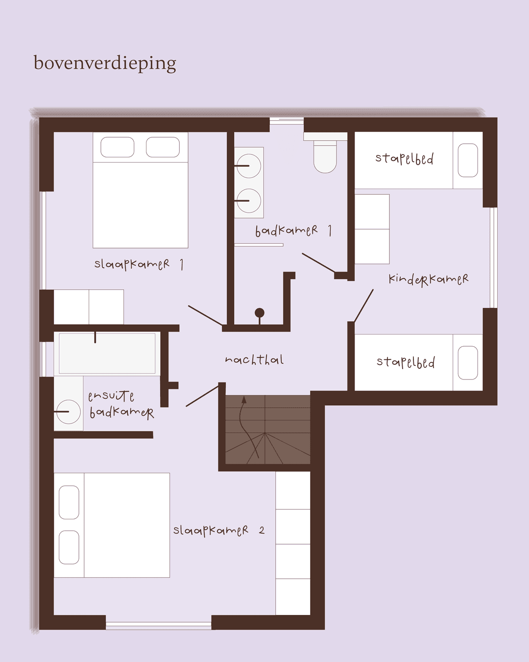 Plattegrond bovenverdieping Westende 53