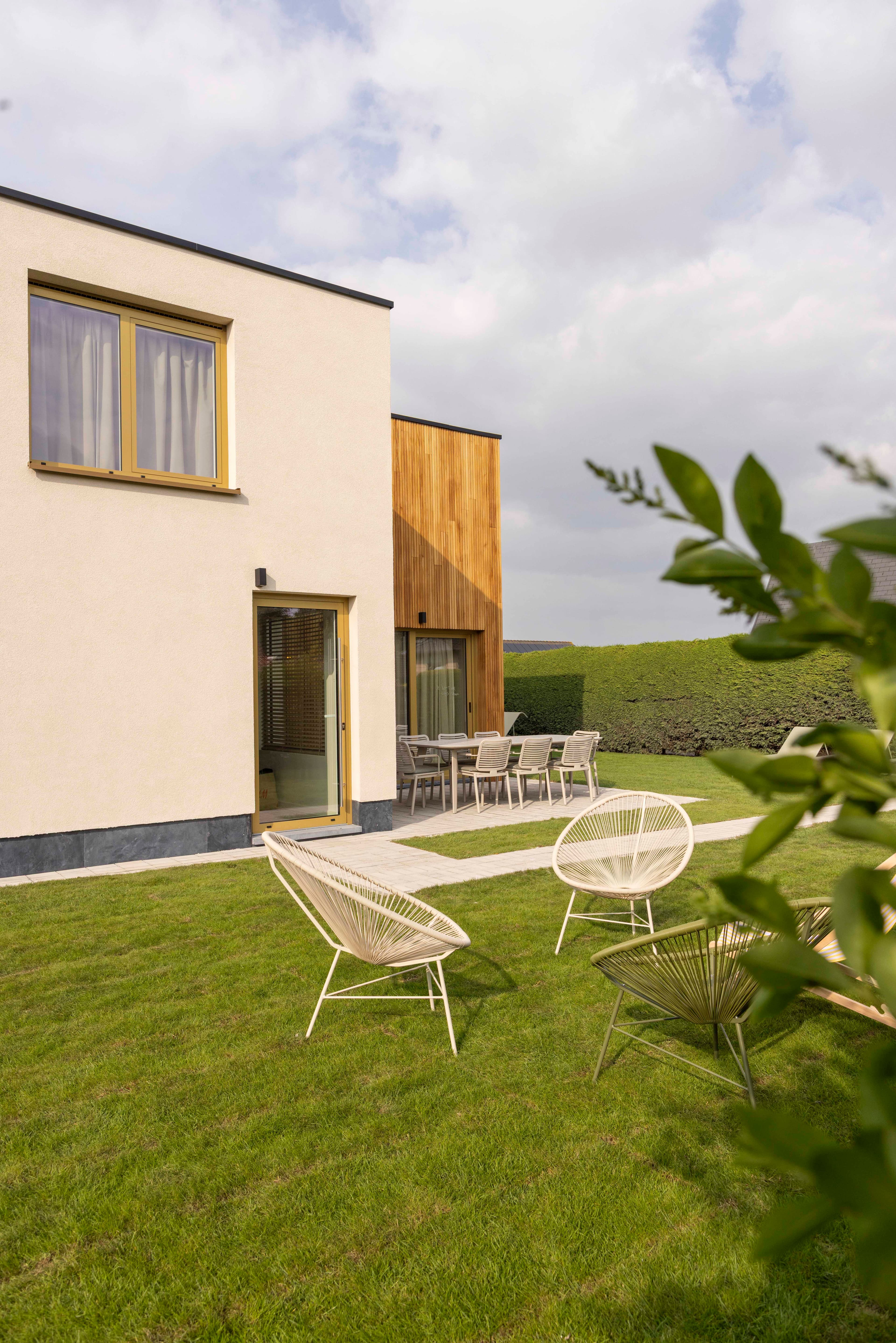 Exterieur van de vakantiehuizen bij ello in Westende