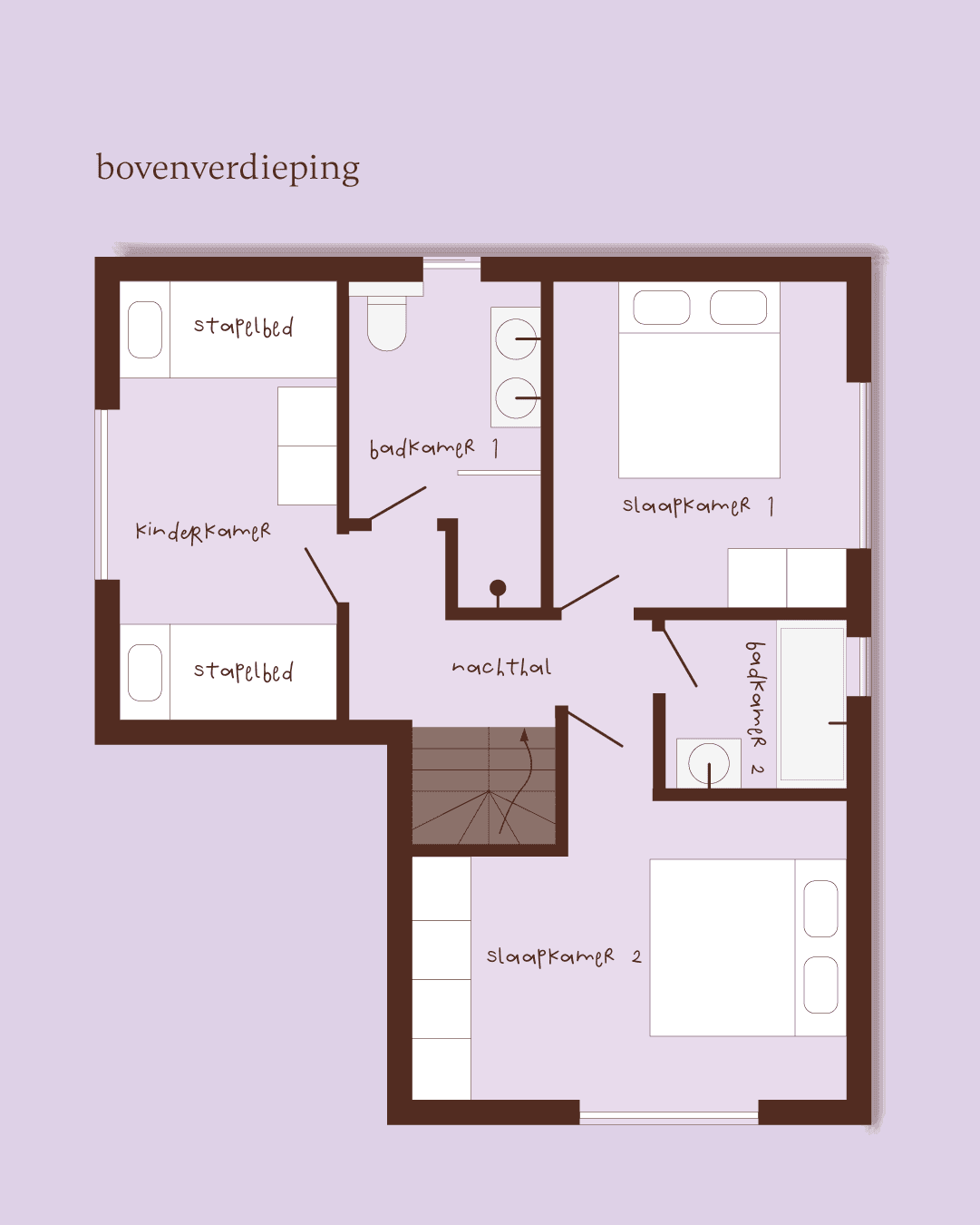 Plattegrond bovenverdieping Westende 52